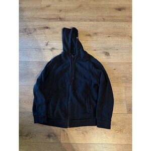 Figs Womens Black Full Zip Hooded Sweatshirt Medical Scrub Size XL